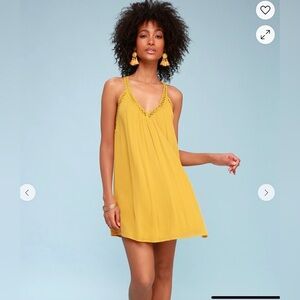 Mustard yellow crochet dress